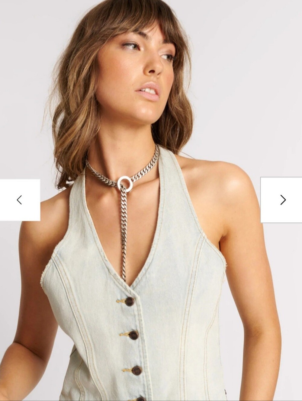 ✨ One Teaspoon NWT Old West Denim Halter Top | Size XL - Picture 8 of 8